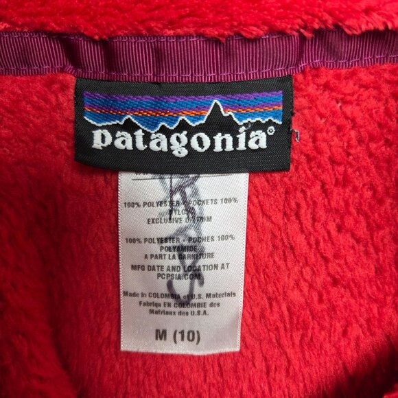Patagonia Re-Tool Snap T Fleece Womens Medium Red Polartec Jacket - Picture 7 of 8